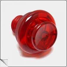 Cabinet Flipper  Button 1-1/8" Transparent Red