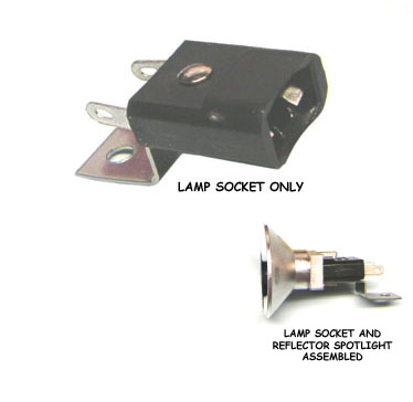 Lamp Socket - Wedge base  ( small) 2 lead with Rear Mounting Bracket